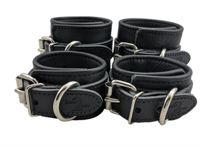 Leather Ankle & Wrist Cuff Set
