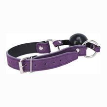 Load image into Gallery viewer, Punishment - Purple Suede Bondage Ball Gag
