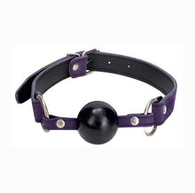Load image into Gallery viewer, Punishment - Purple Suede Bondage Ball Gag
