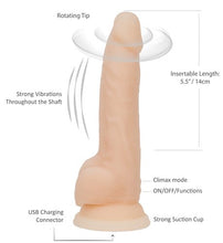 Load image into Gallery viewer, Naked Addiction 8&quot; Rotating &amp; Vibrating Dong
